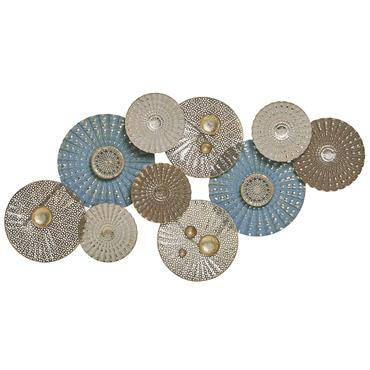 Décoration murale métal 48 cm bleu