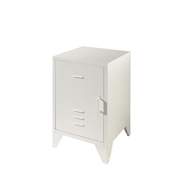 Table de chevet en métal - Blanc