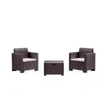 Set salon d’extérieur marron 75x57 cm