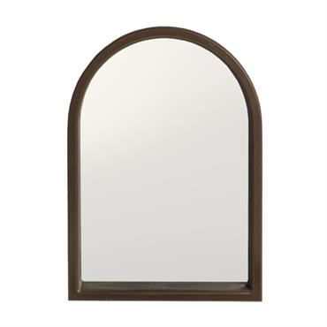 Miroir arqué fabriqué artisanalement couleur marron