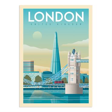 Affiche Londres Tower Bridge  21x29