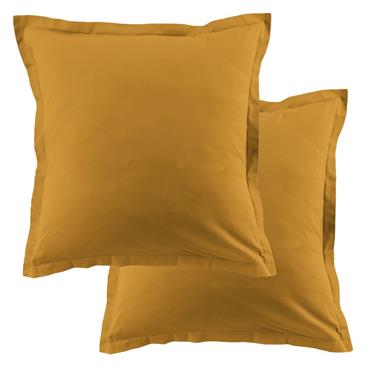 Avec Housse De Rêve, sublimez votre lit et passez des nuits douces avec la Lot de 2 taies d'oreiller 63x63 cm carrée 100% Coton 57 fils Safran LOT DE 2 ...