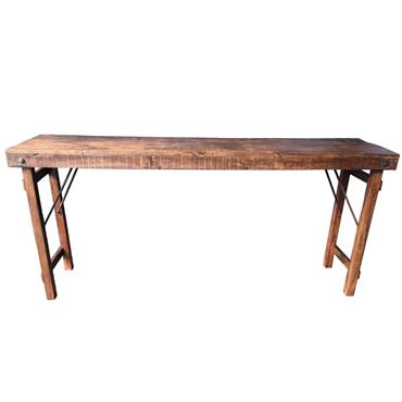 Console vintage pliante en bois marron