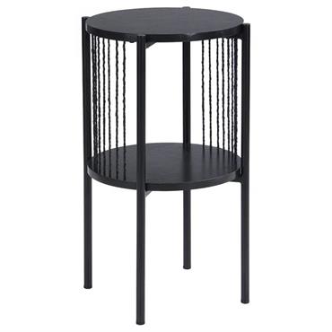 Table de chevet noire 2 plateaux