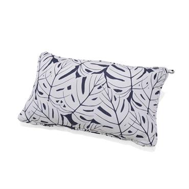 Coussin d'extérieur 60x35cm imprimé feuilles bleu foncé