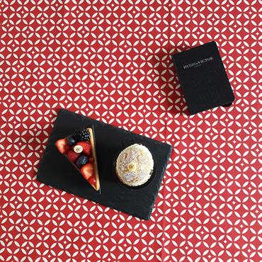 Nappe enduite rouge ronde diam 160 cm