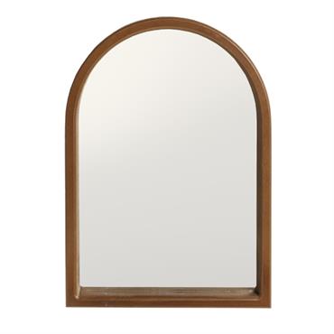 Miroir arqué fabriqué artisanalement couleur marron clair