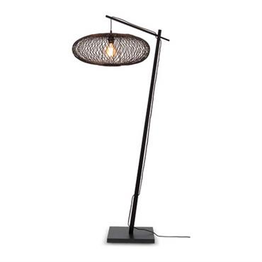 Lampadaire bambou noir H176cm