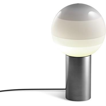 Lampe de bureau en métal et verre soufflé blanc et gris Dipping