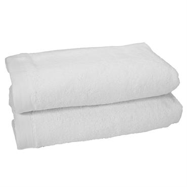 Lot de 2 serviettes de toilette 500 gr/m²  blanc 50x90 cm