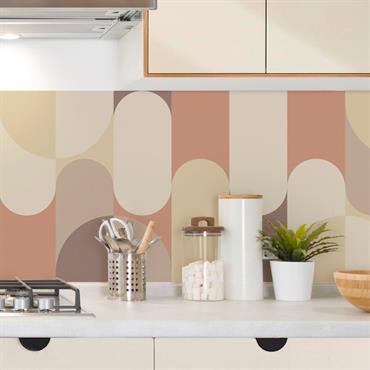 Crédence cuisine Lot de 2 crédences ALU L120xH50cm Multicolore Vintage