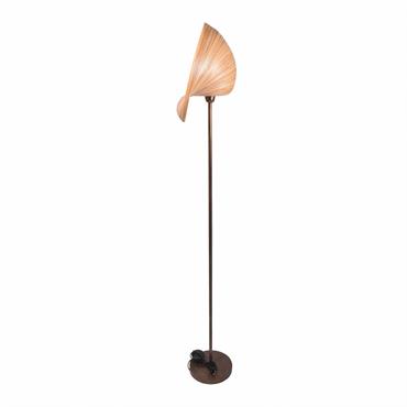 Lampadaire en bambou et pied en bronze H125