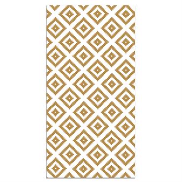 Tapis vinyle carrés moutarde 60x110cm