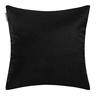 Housse de coussin en Velours de coton satiné bicolore Noir