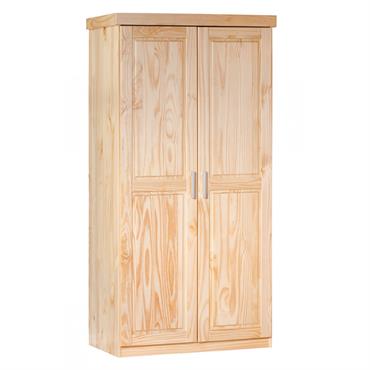 Armoire  2 portes bois massif naturel