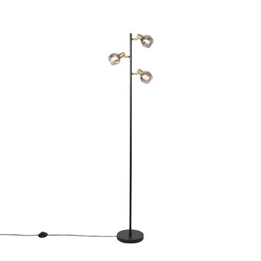 Lampadaire en acier doré/laiton