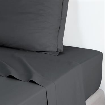 Drap plat satin de coton ardoise 240x300