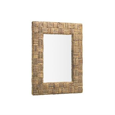 Miroir en rotin beige H100