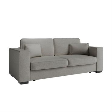 Canapé droit fixe 3 places en tissu - Gris