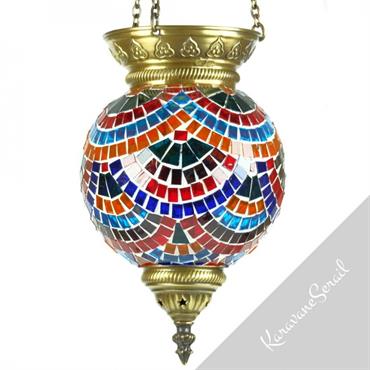 Les lampes suspendues en mosaïque sont décoré de carreaux de verre colorés assemblés à la main de manière à créer ... Domozoom