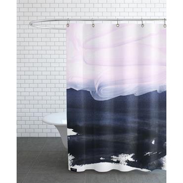 Rideau de douche en polyester en bleu & rose 150x200
