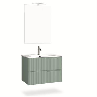 Meuble de salle de bain 4 pièces en MDF vert sauge