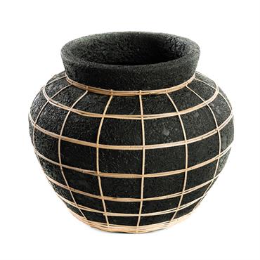 Vase en terre cuite noire naturel h27