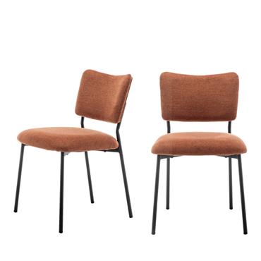 Lot de 2 chaises en tissu et métal - Rouille