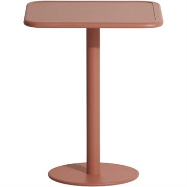 Table de bistrot carrée en aluminium outdoor terracotta Week end - Petite friture