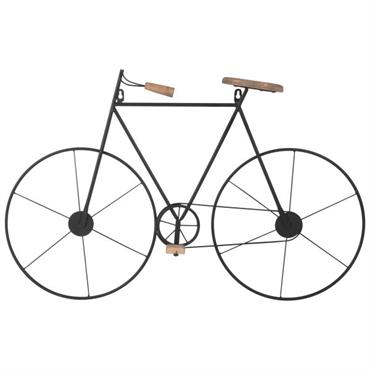 Déco murale vélo en sapin et métal noir 76x50