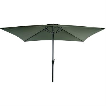 Le parasol rectangle de 2x3m avec une structure en aluminium de 48mm en gris anthracite et une toile en polyester kaki est une option moderne et élégante pour créer une ...