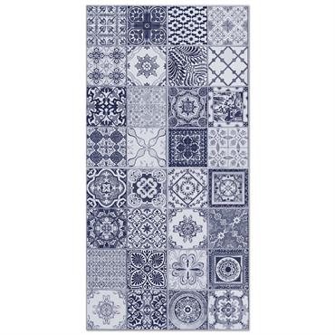 Le tapis en vinyle hydraulique Nijar - Donnez vie à votre maison avec le tapis en vinyle Nijar, disponible dans des tons élégants de bleu, gris, marron et un design ...