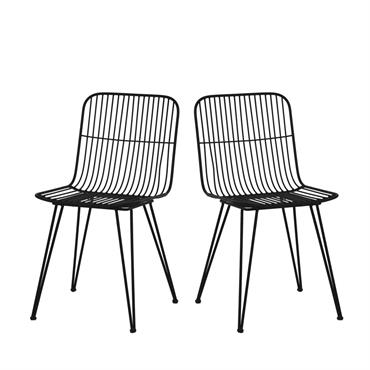Lot de 2 chaises design en métal - Noir