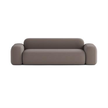 Canapé Droit Contemporain 3 Places en Tissu Marron
