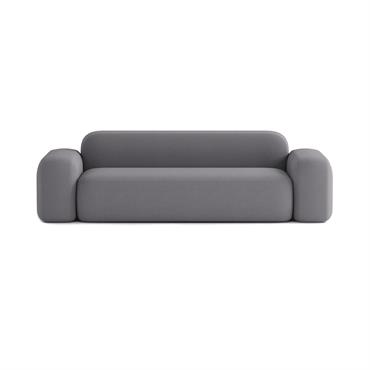 Canapé Droit Contemporain 3 Places en Tissu Gris Foncé
