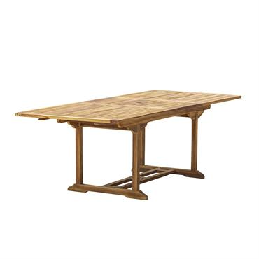 De forme rectangulaire, elle est équipée d'une rallonge, cette table de jardin en teck huilé pourra recevoir 8 à 10 personnes. Caractéristiques : Matière : Teck huilé - Couleur : ...
