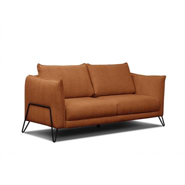 Canapé droit 3 places tissu rouge brique