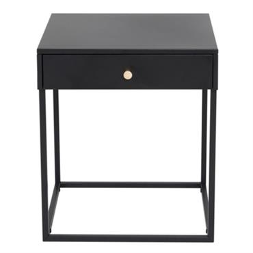 Table de chevet nordique en métal noir