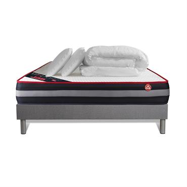 Pack Mousse  à mémoire de forme 140x190cm kit Gris