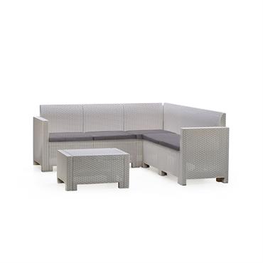 Set salon d’extérieur blanc 180x59 cm