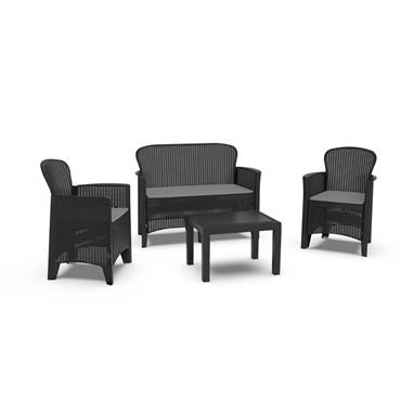 Ensemble de salon d'extérieur Alesandro Anthracite