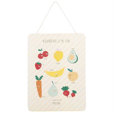 Déco murale des émotions en métal imprimé fruits multicolores 30x40