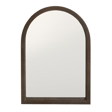 Miroir arqué fabriqué artisanalement couleur marron vieilli