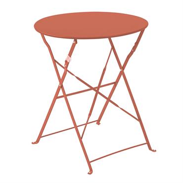 Table pliante en acier terracotta