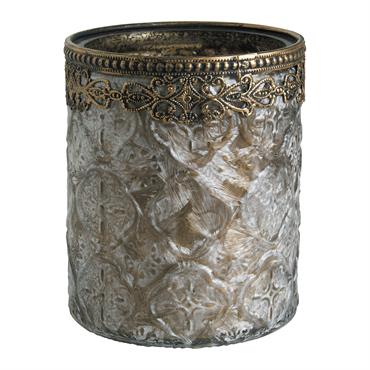 Photophore vase brun givré moyen modèle