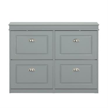 Armoire à chaussures 4 abattants effet bois gris