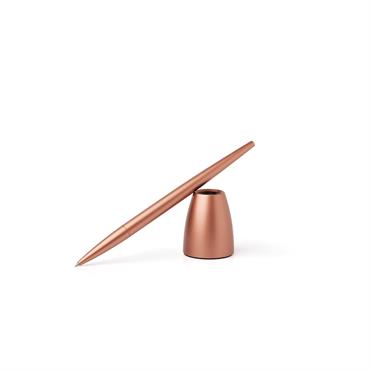 Stylo roller sur socle en Aluminium Rose