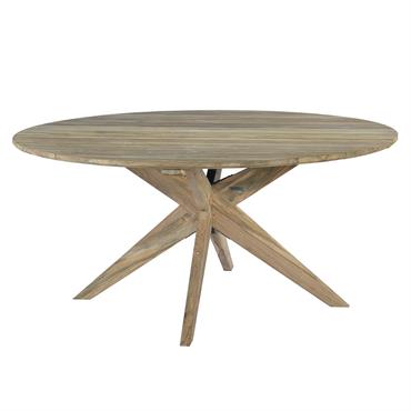 Table ronde en teck recyclé D 165 cm
