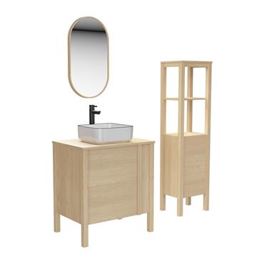 Meuble simple vasque 70cm chêne  