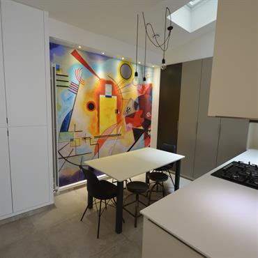 Ré aménagement de ce plateau de 120m2: entrée, wc, cuisine, pièce à vivre. Souhait de moderniser les espaces dans un ... Domozoom